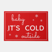 ベビー外は寒赤と白い ドアマット (正面)