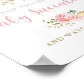 ベビー多肉優遇記号、赤面ピンクフローラ投稿 ポスター (角)