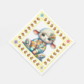 ベビー大切アニマルテーマ-招待状 スタンダードランチョンナプキン (角)