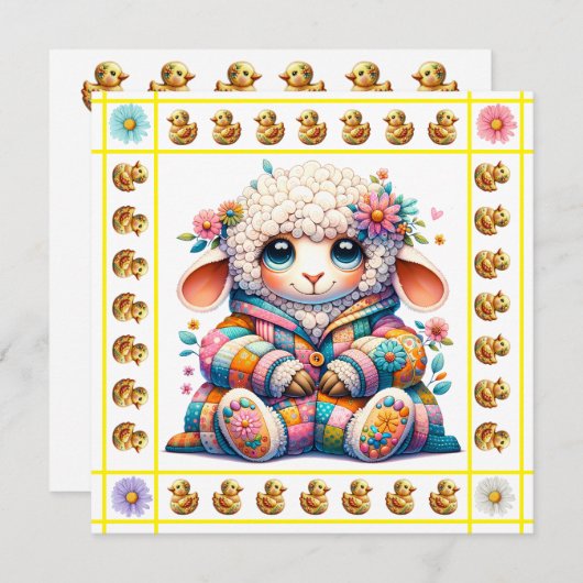 ベビー大切アニマルテーマ-招待状 招待状 (正面/裏面)