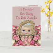 ベビー大切ガールバラおめでとう カード (黄色い花)