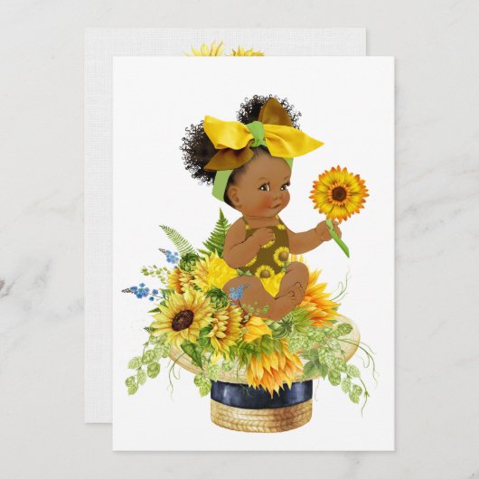 ベビー大切シャワー又は誕生日招待状 招待状 (正面/裏面)