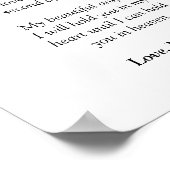 ベビー天使への流産の哀悼の手紙 ポスター (角)