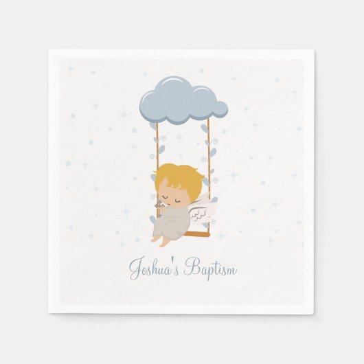 ベビー天使、バプテスマ スタンダードカクテルナプキン (正面)