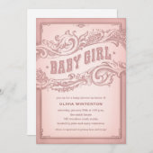 ベビー女性のカーボーイシャワー招待状 招待状 (正面/裏面)