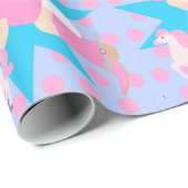 ベビー女性のカーボーイハッピーバースデー水玉模様 ラッピングペーパー (ロールコーナー)