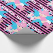 ベビー女性のカーボーイハッピーバースデー ラッピングペーパー (角)