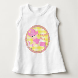 ベビー女性のカーボーイピンクハットブーツと馬袖なし ベビーTシャツ