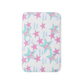 ベビー女性のカーボーイピンクハット及び玩具馬ロデオバスマット バスマット (正面縦)