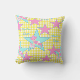 ベビー女性のカーボーイロデオスターイエローチェック クッション