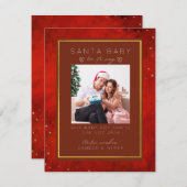 ベビー妊娠の告知クリスマス シーズンカード (正面/裏面)