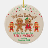 ベビー妊娠告知オーナメントジンジャーブレッド セラミックオーナメント (裏面)
