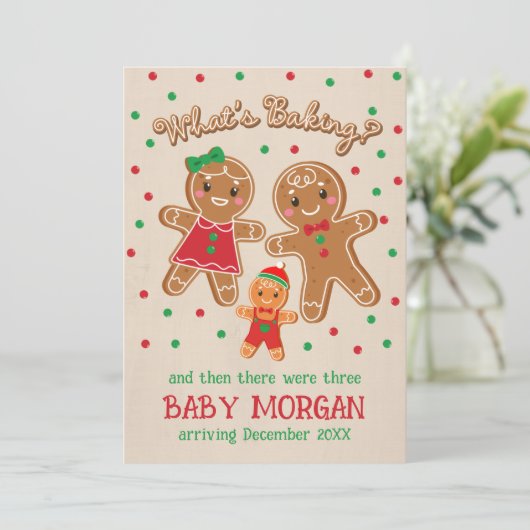 ベビー妊娠告知ジンジャーブレッドカード 案内状 (スタンド正面)