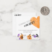 ベビー妊娠告知ハロウィーンかわいいカボチャ ノートカード (正面/裏面インサイチュ)