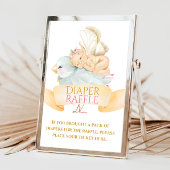 ベビー妖精と鳥おむつラッフルサイン 招待状