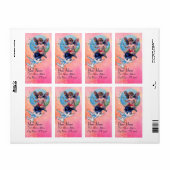 ベビー妖精と鳩のキラキラとピンクの青 ラベル (フルシート)