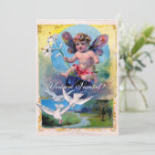 ベビー妖精と鳩 招待状 (スタンド正面)