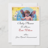 ベビー妖精と鳩 招待状 (裏面)