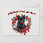 ベビー姪の初めてのクリスマスホリデーハガキ シーズンポストカード (正面)