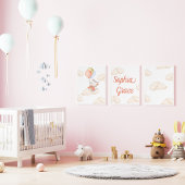 ベビー子供部屋お洒落フローティングキットンクラウド ポスター