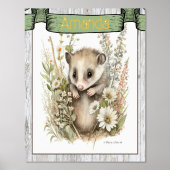 ベビー子供部屋かわいい動物 箔ポスター (正面)