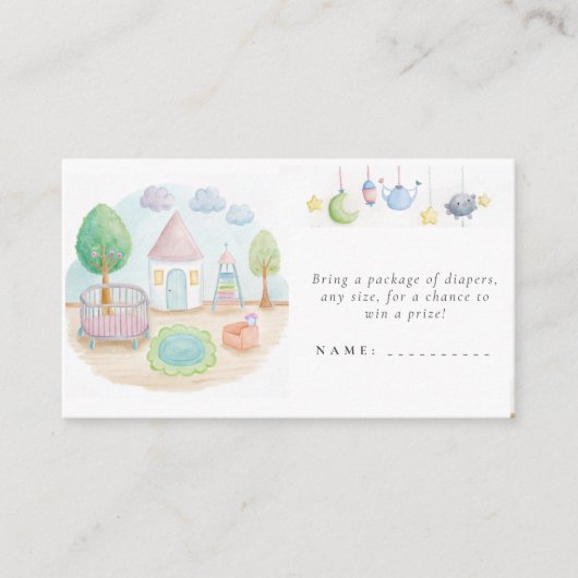 ベビー子供部屋エッセンシャルキュートパステルベビーシャワー エンクロージャーカード (正面)