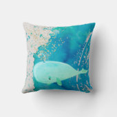 ベビー子供部屋ホエールスパークルブルー航海のパーソナル クッション (裏面)