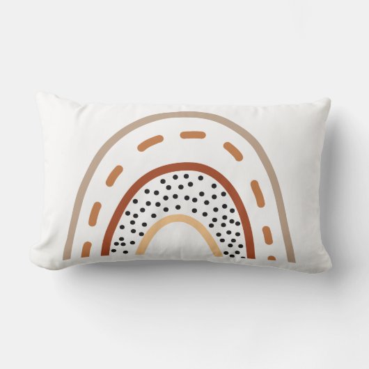 ベビー子供部屋ボホレインボークッションイン自然カラー ランバークッション (正面)