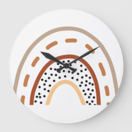 ベビー子供部屋ボホレインボークロック自然イン色 ラージ壁時計