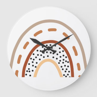 ベビー子供部屋ボホレインボークロック自然イン色 ラージ壁時計