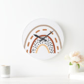 ベビー子供部屋ボホレインボークロック自然イン色 ラージ壁時計 (ホーム)