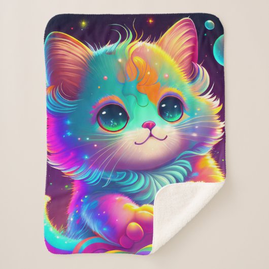 「ベビー子猫」 シェルパブランケット (正面)