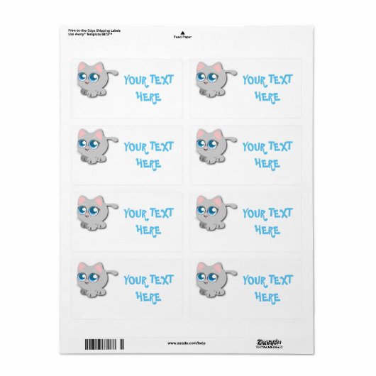 ベビー子猫 ラベル (フルシート)