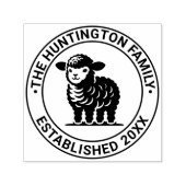 ベビー子羊スタンディングファミリー名日付の設定 セルフインキングスタンプ (デザイン)