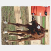 ベビー子馬飲む フリースブランケット (正面(横))