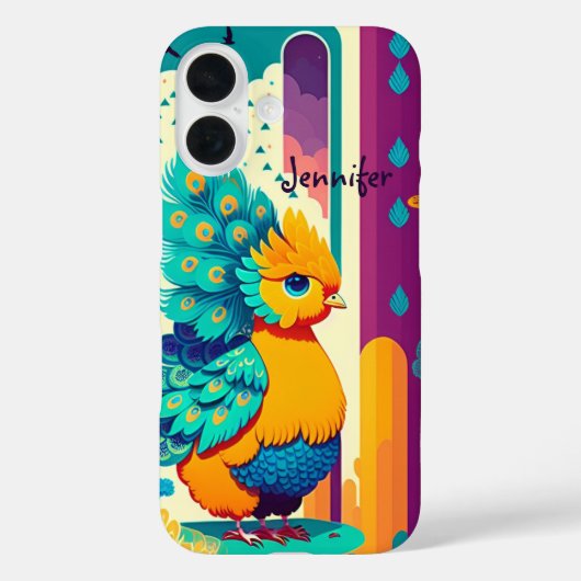 ベビー孔雀デザイン付名前をカスタムする Case-Mate iPhoneケース (裏面)