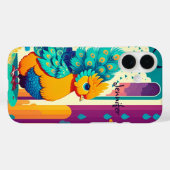 ベビー孔雀デザイン付名前をカスタムする Case-Mate iPhoneケース (裏面 (横))