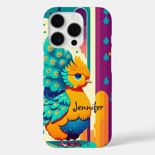 ベビー孔雀デザイン付名前をカスタムする Case-Mate iPhoneケース (裏面)