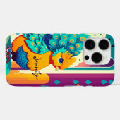 ベビー孔雀デザイン付名前をカスタムする Case-Mate iPhoneケース (裏面 (横))