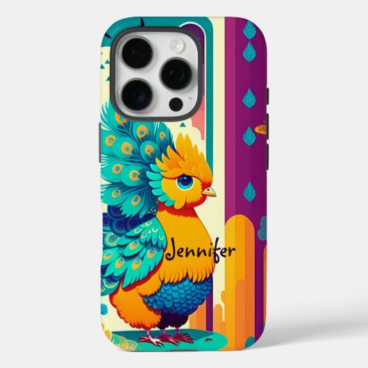 ベビー孔雀デザイン付名前をカスタムする Case-Mate iPhoneケース (裏面)