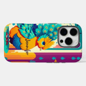 ベビー孔雀デザイン付名前をカスタムする Case-Mate iPhoneケース (裏面 (横))