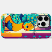 ベビー孔雀デザイン付名前をカスタムする Case-Mate iPhoneケース (裏面 (横))