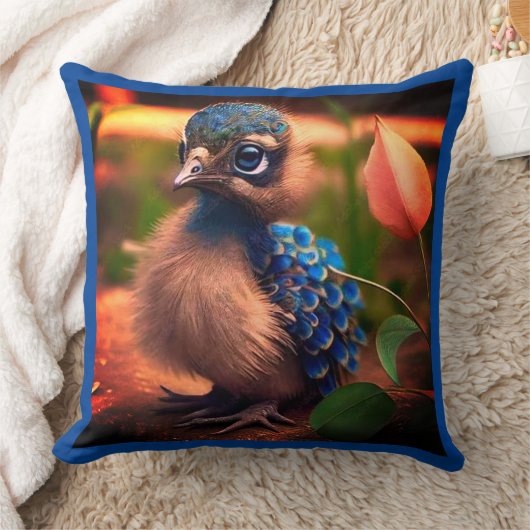 ベビー孔雀 クッション (ブランケット)