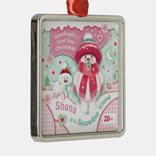 ベビー孫娘の可愛いクリスマスの飾り メタルオーナメント (右)