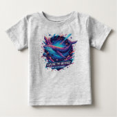 ベビー宇宙クジラ 宇宙を探検 Tee ベビーTシャツ (正面)