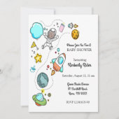 ベビー宇宙飛行士のベビーシャワー 招待状 (正面)