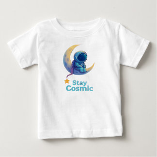 ベビー宇宙飛行士「宇宙にいよう」Tシャツ - かわいい宇宙 ベビーTシャツ