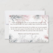 ベビー寒い冬のベビーシャワーサンキューカード 招待状 (裏面)