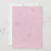 ベビー寒い冬の赤ちゃんシャワーピンクの黒板 招待状 (裏面)