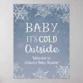 ベビー寒い冬の赤ちゃんシャワー歓迎サイン ポスター (正面)
